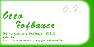 otto hofbauer business card